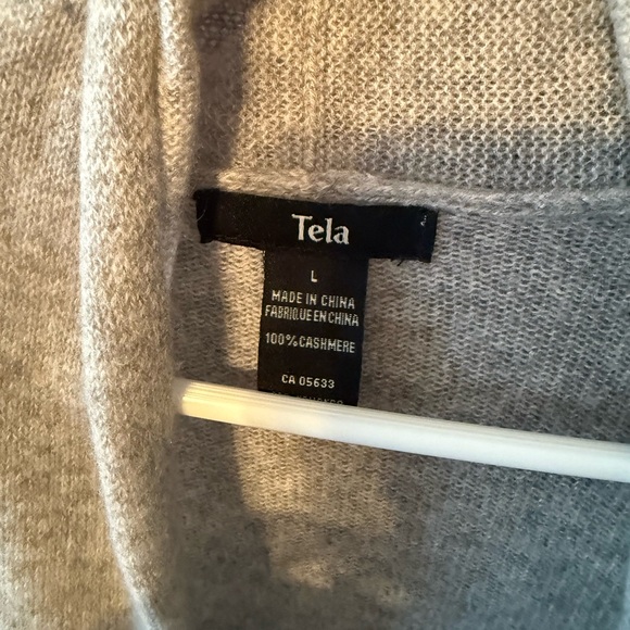 Tela Women's Gray Cashmere Open Sweater Size L - Picture 2 of 3